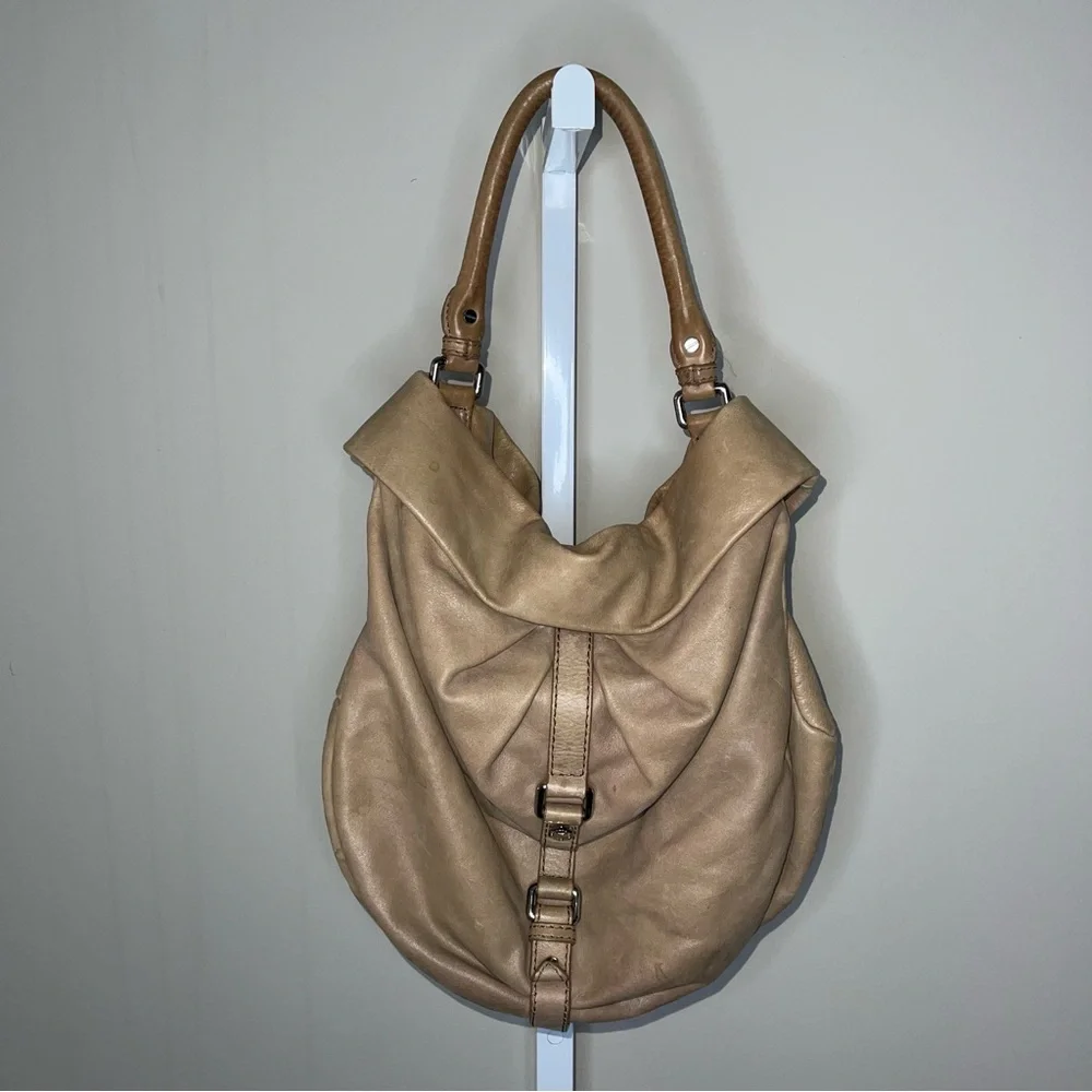 Y2K Marc by Marc Jacobs Leather Hobo Bag Beige Slouchy Shoulder Bag